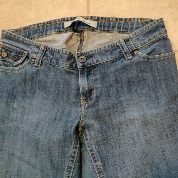 Gap Maternity women's size 10R blue denim jeans ultra low rise bootcut zip up - Picture 3 of 6
